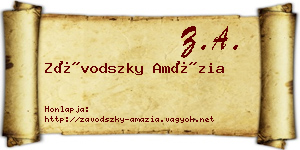 Závodszky Amázia névjegykártya